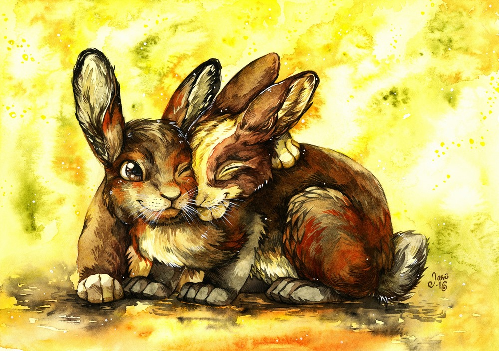 Original Painting - Bunny Friends